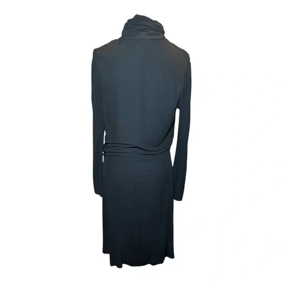 REISS Freya Black Twist Front Bodycon Midi Dress Sz 6 Minimalist Evening Chic - Picture 7 of 9